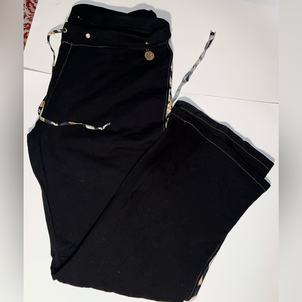 Vintage Apple bottom Black Suede Track Pants Sweat Pants Womens Size: 2XL. Y2K